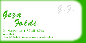 geza foldi business card